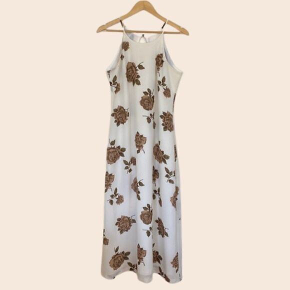 Vintage 90's Maxi Floral Dress Size 13 - Picture 1 of 16